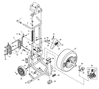 Main Components Diagram and Parts List for K-7500 C-100 60052 Ridgid Drain Cleaner