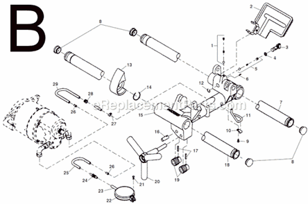 Page B Diagram and Parts List for 300-COMPACT  Ridgid Pipe Tools