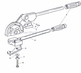 Part Location Diagram of 40672 Ridgid Shoe Insert w/Pin