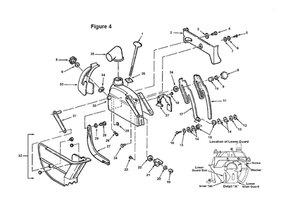 Fig-2 Diagram and Parts List for RS1000LS  Ridgid Saw