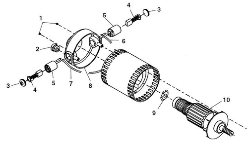 Motor Diagram and Parts List for K-7500 C-100 60052 Ridgid Drain Cleaner