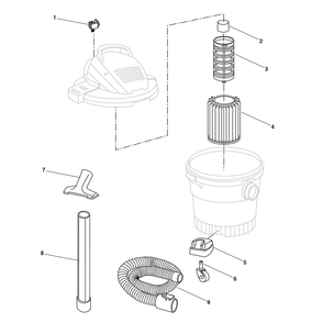 Fig-0 Diagram and Parts List for 6000RV  Ridgid Utility Vacuum
