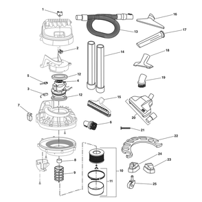 Fig-0 Diagram and Parts List for RV2400HF  Ridgid Utility Vacuum