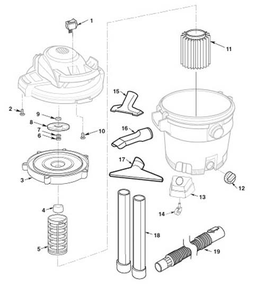 Wd12700, Wd12701, Wd1272c,wd12701,wd1276 Vac Assembly Diagram and Parts List for AM2265  Ridgid Industrial Fan / Circulator