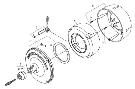 Drum Assembly Diagram and Parts List for K-40AF 71732 Ridgid Drain Cleaner