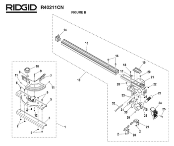 Fig-1 Diagram and Parts List for R40211CN  Ridgid Saw