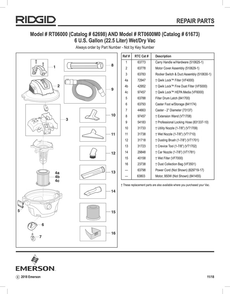 Rt06000 Rt0600m0 Service Sheet 112918 - Final English And Spanish.Jpg Diagram and Parts List for AM2265  Ridgid Industrial Fan / Circulator