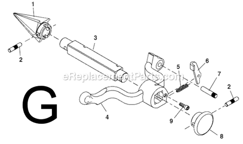 Page G Diagram and Parts List for 535-A  Ridgid Pipe Tools