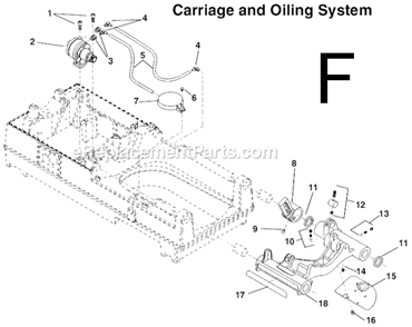 Page F Diagram and Parts List for 535 Early Style Ridgid Pipe Tools
