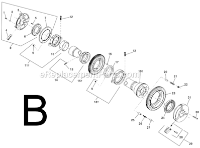 Page B Diagram and Parts List for 535  Ridgid Pipe Tools