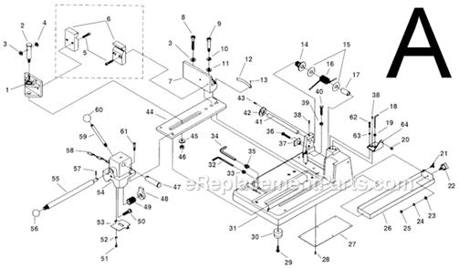Part Location Diagram of 75362 Ridgid Base