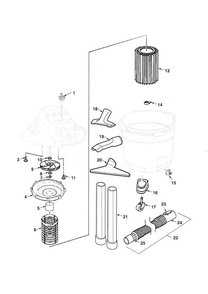 Wd12460, Wd1247 Vac Assembly Diagram and Parts List for AM2265  Ridgid Industrial Fan / Circulator