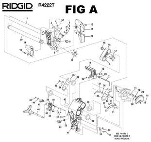 Fig-1 Diagram and Parts List for R4222T  Ridgid Saw