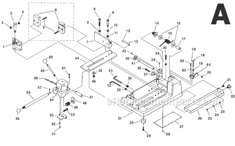 Page A Diagram and Parts List for 614  Ridgid Circular Saw