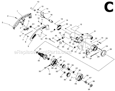 Page C Diagram and Parts List for 614  Ridgid Circular Saw