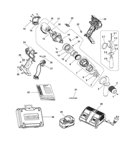Fig-0 Diagram and Parts List for R83015-B  Ridgid Cordless Drill