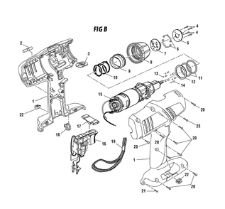 Fig-1 Diagram and Parts List for 973227050  Ridgid Cordless Drill