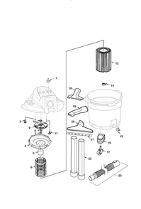 Wd12450, Wd1245ck, Wd1245gv, Wd1245va Vac Assembly Diagram and Parts List for AM2265  Ridgid Industrial Fan / Circulator