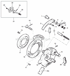 Page A Diagram and Parts List for 815A  Ridgid Threading Die
