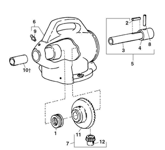 Bevel Gear And Related Parts Diagram and Parts List for K-50-4 58960 Ridgid Drain Cleaner