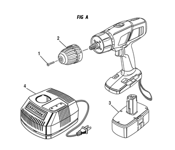Fig-0 Diagram and Parts List for 113450  Ridgid Cordless Drill