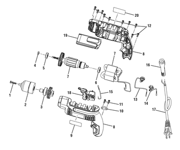 Fig-0 Diagram and Parts List for R70011  Ridgid Drill
