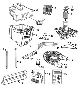 Wd70000 Vac Assembly Diagram and Parts List for AM2265  Ridgid Industrial Fan / Circulator