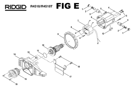 Fig-5 Diagram and Parts List for R4518  Ridgid Saw