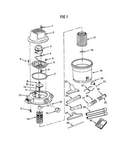 Fig-0 Diagram and Parts List for WD17300  Ridgid Utility Vacuum