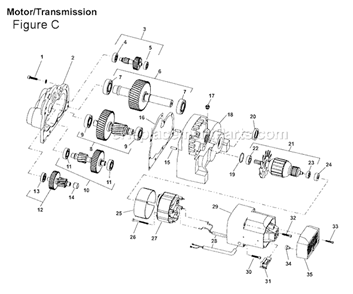 Page C Diagram and Parts List for 918-I  Ridgid Pipe Tools