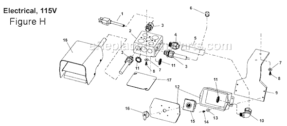 Page H Diagram and Parts List for 918-I  Ridgid Pipe Tools