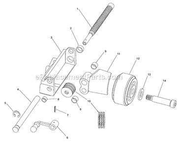 Part Location Diagram of 49062 Ridgid Upper Roll Housing