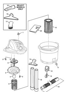 Wd0640 Vac Assembly Diagram and Parts List for AM2265  Ridgid Industrial Fan / Circulator