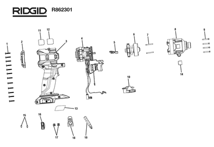 Fig-0 Diagram and Parts List for R862301  Ridgid Wrench