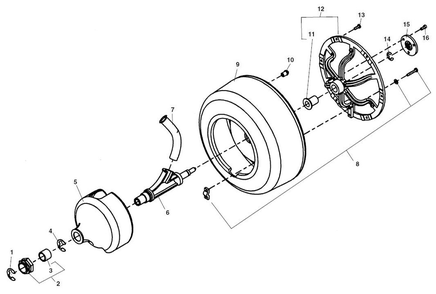 Standard Drum Components Diagram and Parts List for K-3800 W (C-32)(61482) Ridgid Drain Cleaner