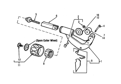 Part Location Diagram of 34650 Ridgid Reamer Blade Kit