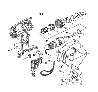 Fig-1 Diagram and Parts List for 973222460  Ridgid Cordless Drill
