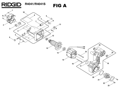 Fig-1 Diagram and Parts List for R4041S  Ridgid Saw