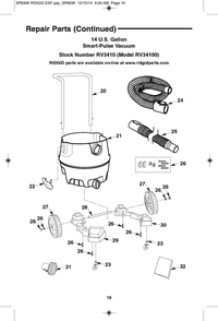 Part Location Diagram of 54473 Ridgid ASSEMBLY, DRUM LATCH