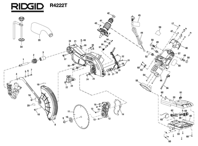 Part Location Diagram of 089041028901 Ridgid Warning Label