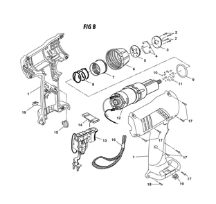 Fig-1 Diagram and Parts List for 97322701  Ridgid Cordless Drill