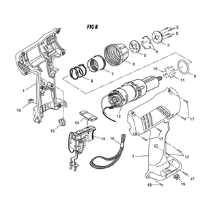 Fig-1 Diagram and Parts List for 97322702  Ridgid Cordless Drill