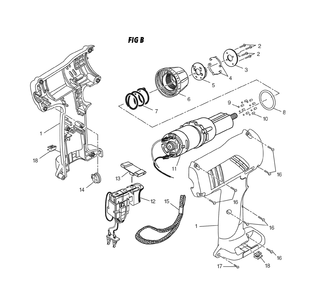 Fig-1 Diagram and Parts List for 97311347  Ridgid Cordless Drill