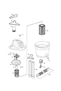 Wd16360, Wd1637 Vac Assembly Diagram and Parts List for AM2265  Ridgid Industrial Fan / Circulator