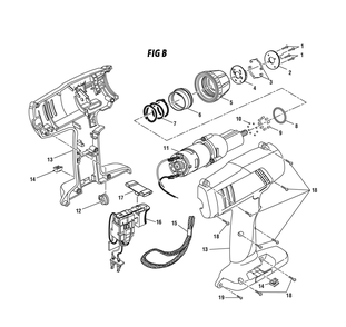 Fig-1 Diagram and Parts List for 973114140  Ridgid Cordless Drill