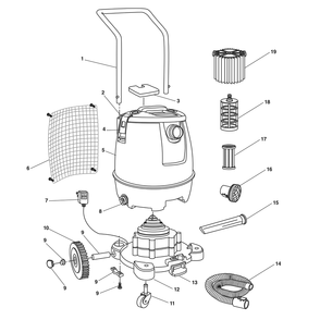 Fig-0 Diagram and Parts List for 1650RV  Ridgid Utility Vacuum