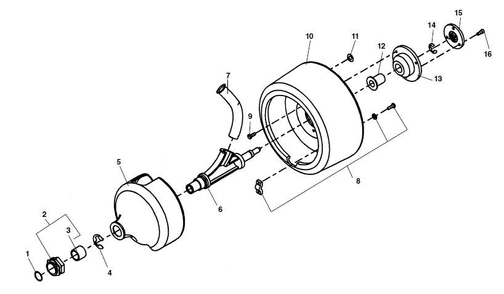 Sink Drum Components Diagram and Parts List for K-3800 W (C-32)(61482) Ridgid Drain Cleaner