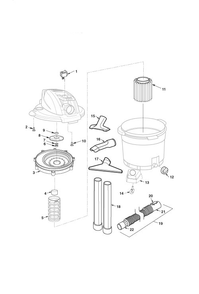 Wd12500 Vac Assembly Diagram and Parts List for AM2265  Ridgid Industrial Fan / Circulator