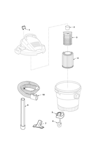 Wd06700 Vac Assembly Diagram and Parts List for AM2265  Ridgid Industrial Fan / Circulator