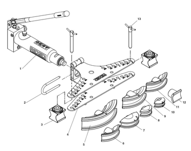 Hb382 Hydraulic Pipe Bender Diagram and Parts List for HB382 36518 Ridgid Pipe Tools